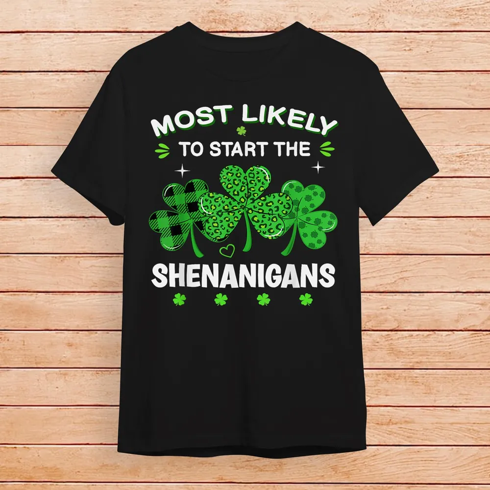 St Patricks Day Shamrock Shenanigans Leopard Irish Women Men Shirt