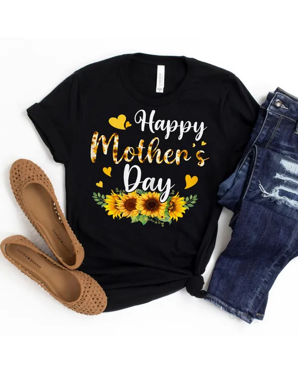 Happy Mother's Day Sunflower Floral Mom Mommy Grandma Womens Shirt